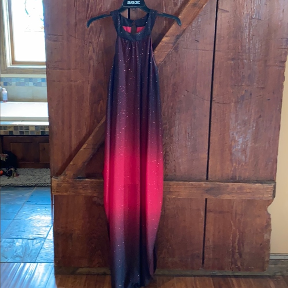 Ombré red/black cocktail dress